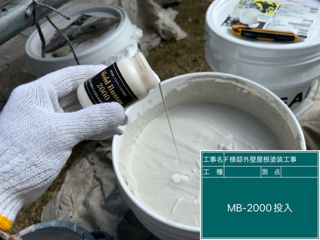 防菌材のモルドバスター2000を投入します。