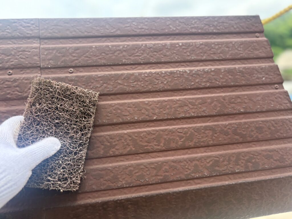 パラペット　下地調整状況