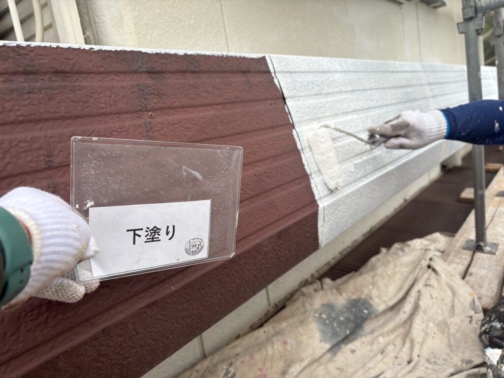 パラペット下塗り状況