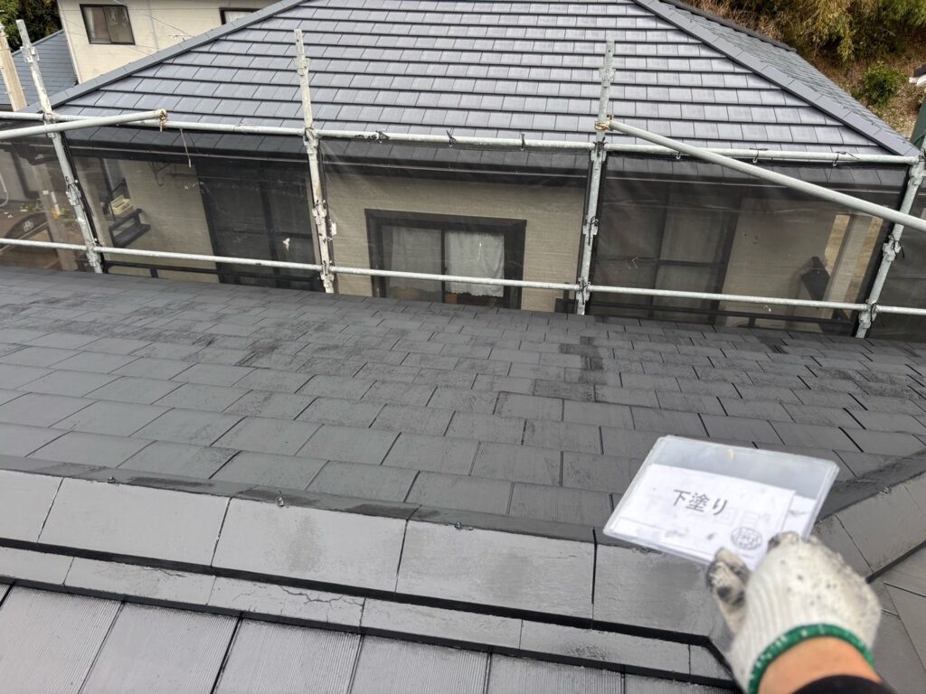屋根下塗り完成