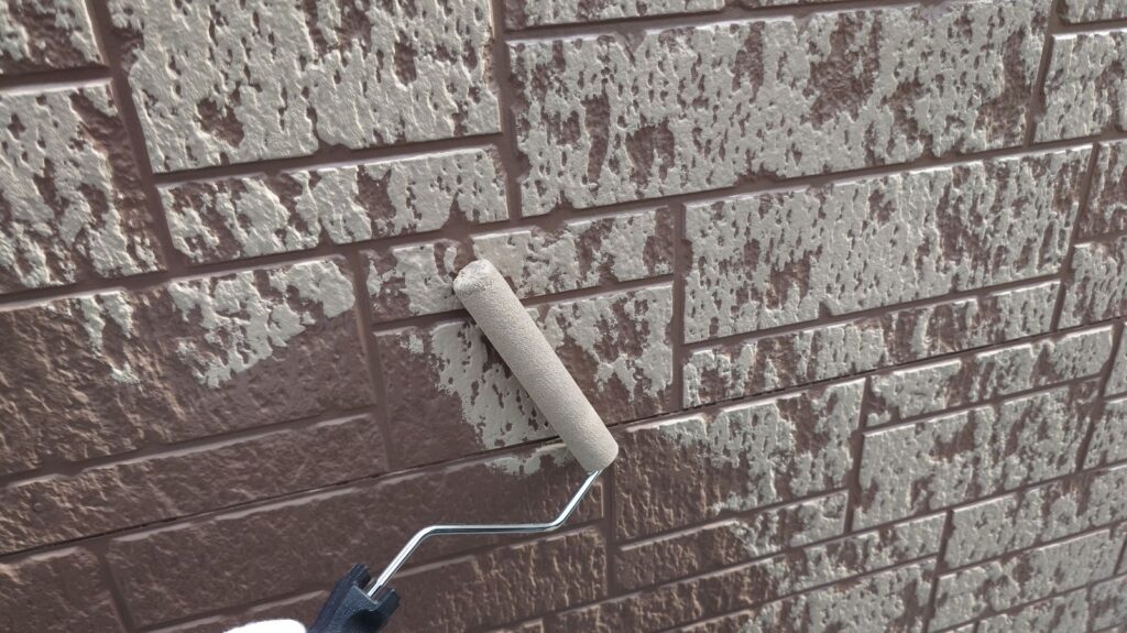 多彩模様ダブルトーン仕上げ<br />
模様付け　状況