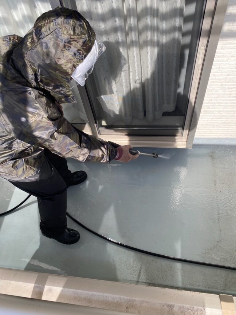 バルコニー高圧ジェット洗浄