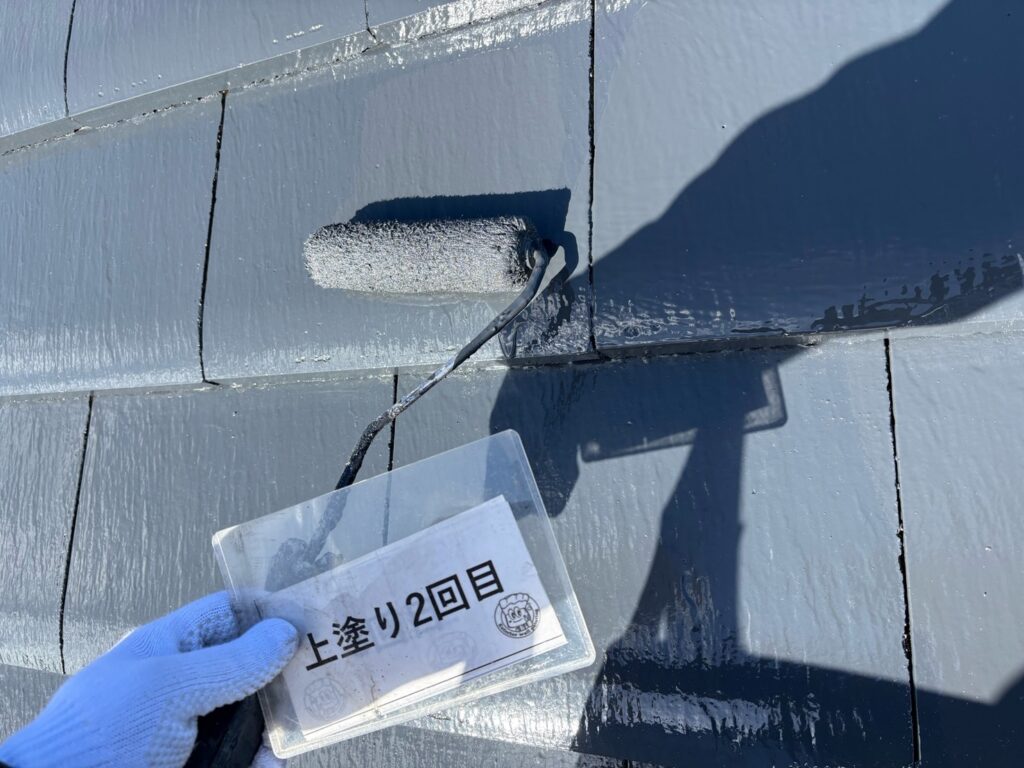 上塗り2回目状況になります。