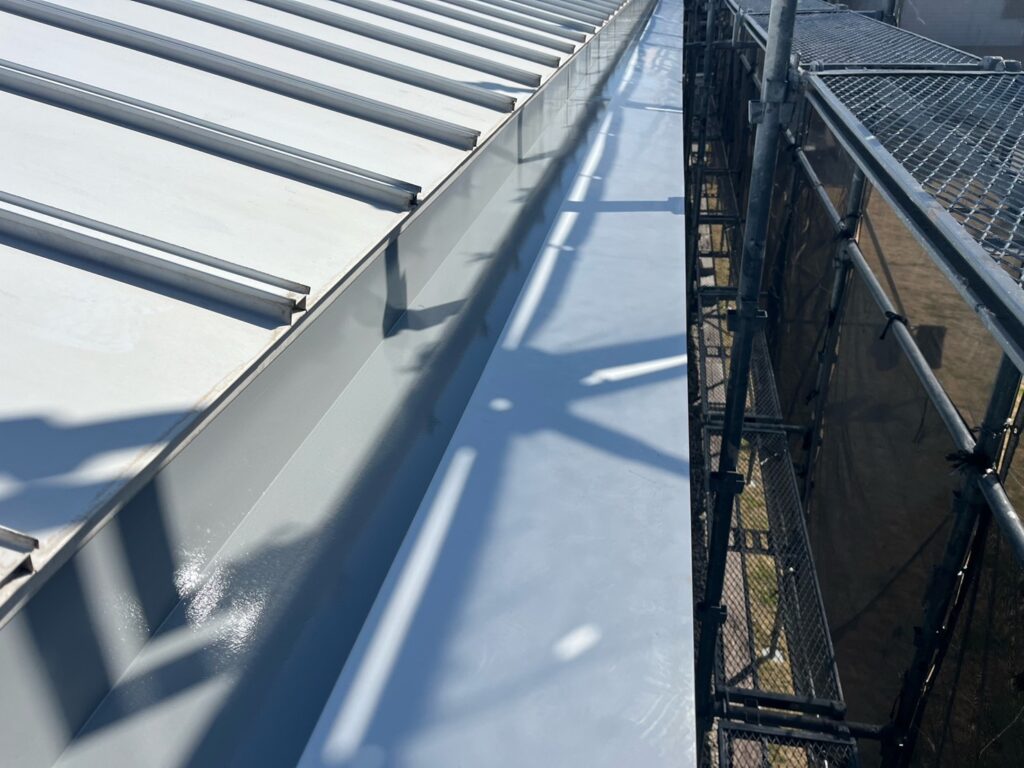 塩ビ防水<br />
施工完了です。