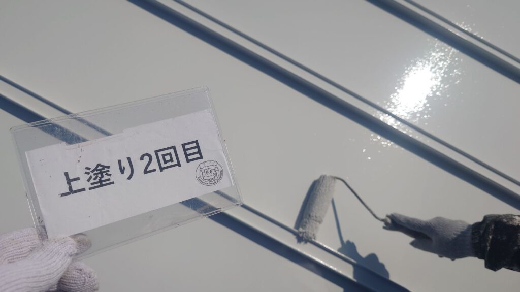 上塗り2回目状況になります。