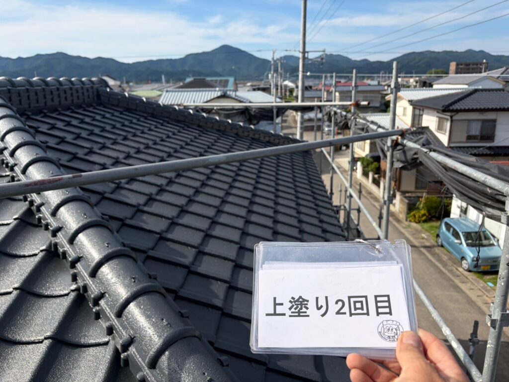 屋根塗装<br />
完成です。